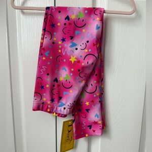 New w Tags Dori Creations Neon Pink w Smiley Leggings Girls Size 7